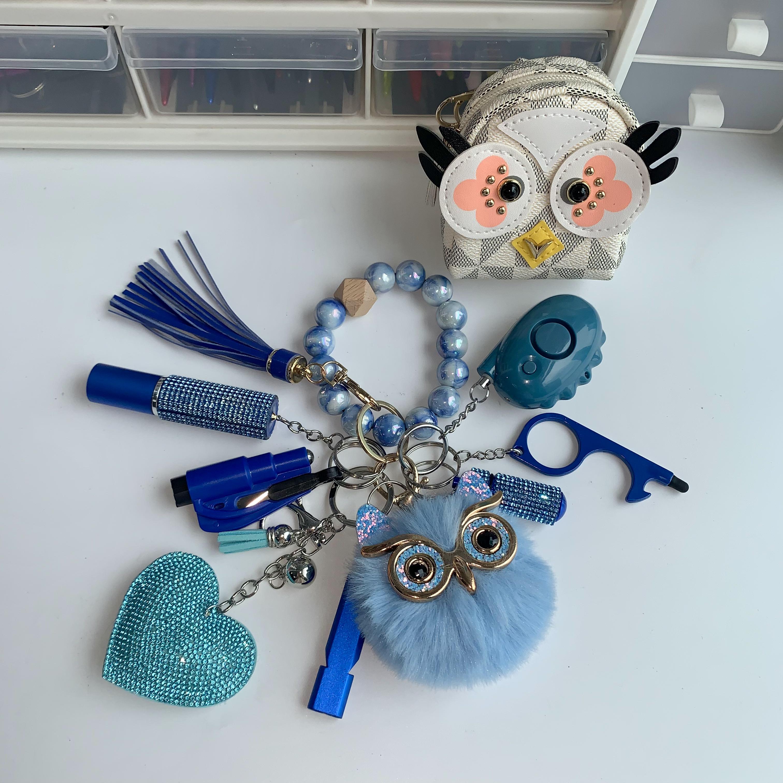 Owl Whistle Alarm Window Breaker Keychain Set