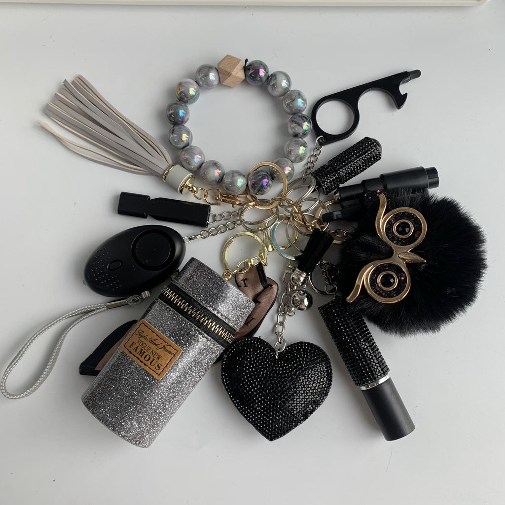Owl Whistle Alarm Window Breaker Keychain Set